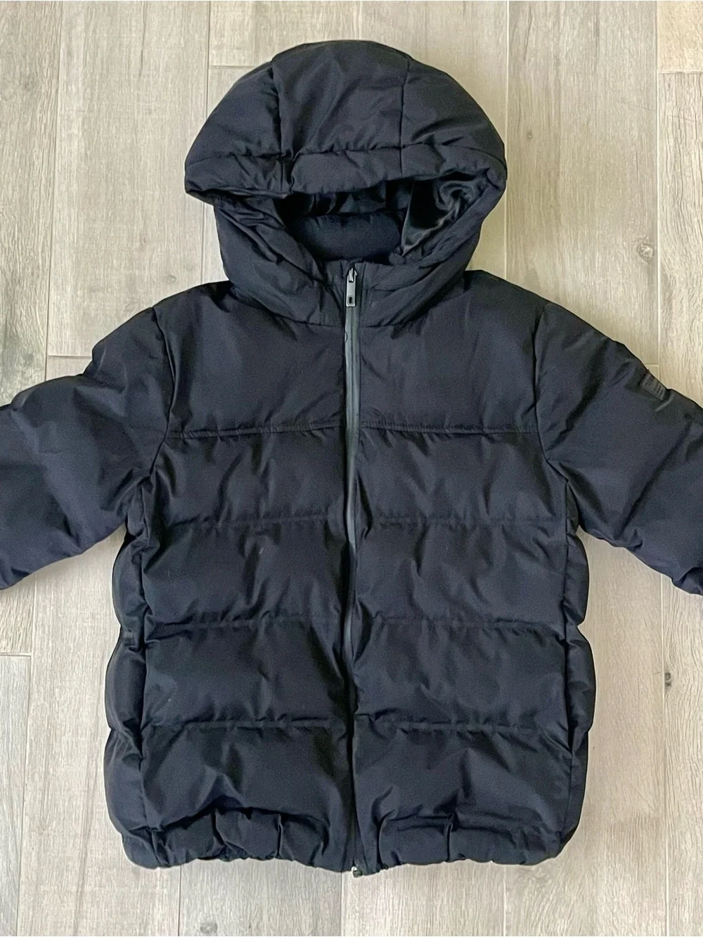 ZARA Kids Black Hooded Puffer Jacket Size 8 / 128 CM